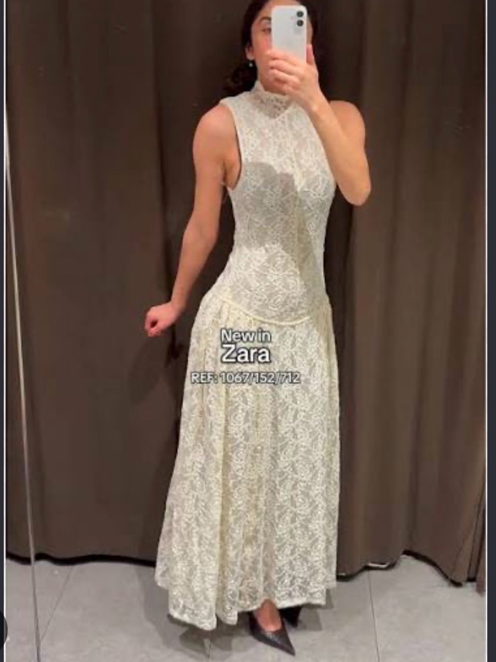 Zara maxi lace sleeveless dress